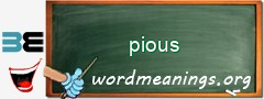 WordMeaning blackboard for pious